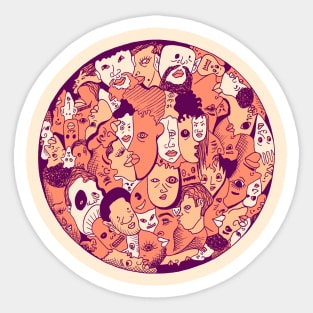 Peach Many Faces Sticker